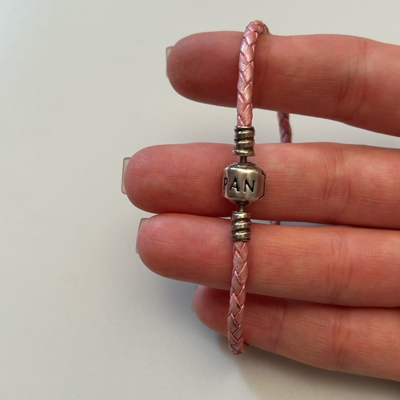 Pandora Pink Woven Bracelet With 925 Charm - Picture 9 of 11